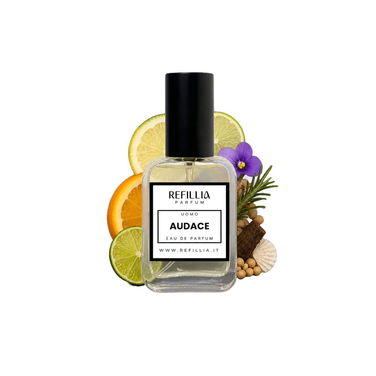 Profumo Uomo - Audace, flacone con le note olfattive
