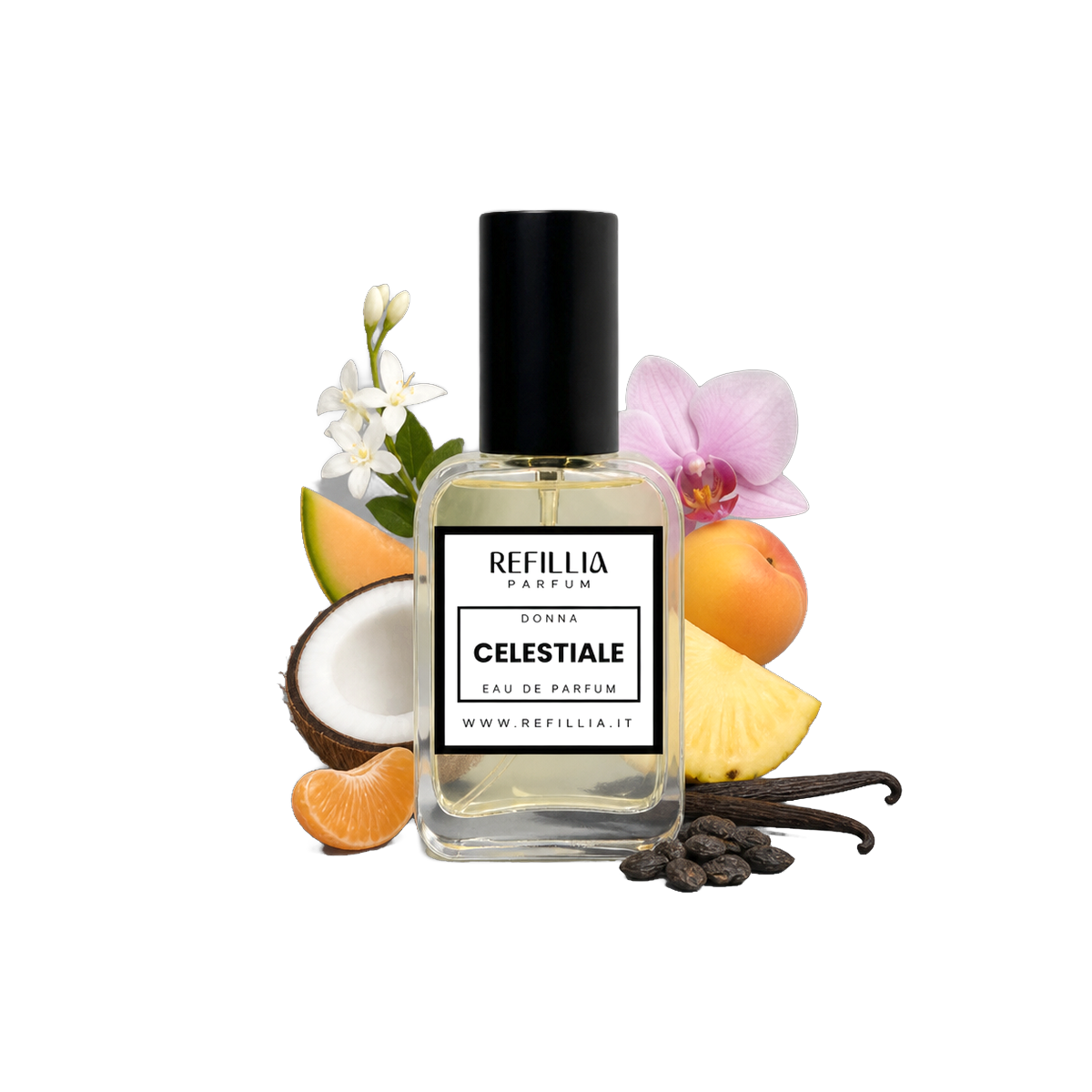 Profumo Donna - Celestiale, flacone con le note olfattive
