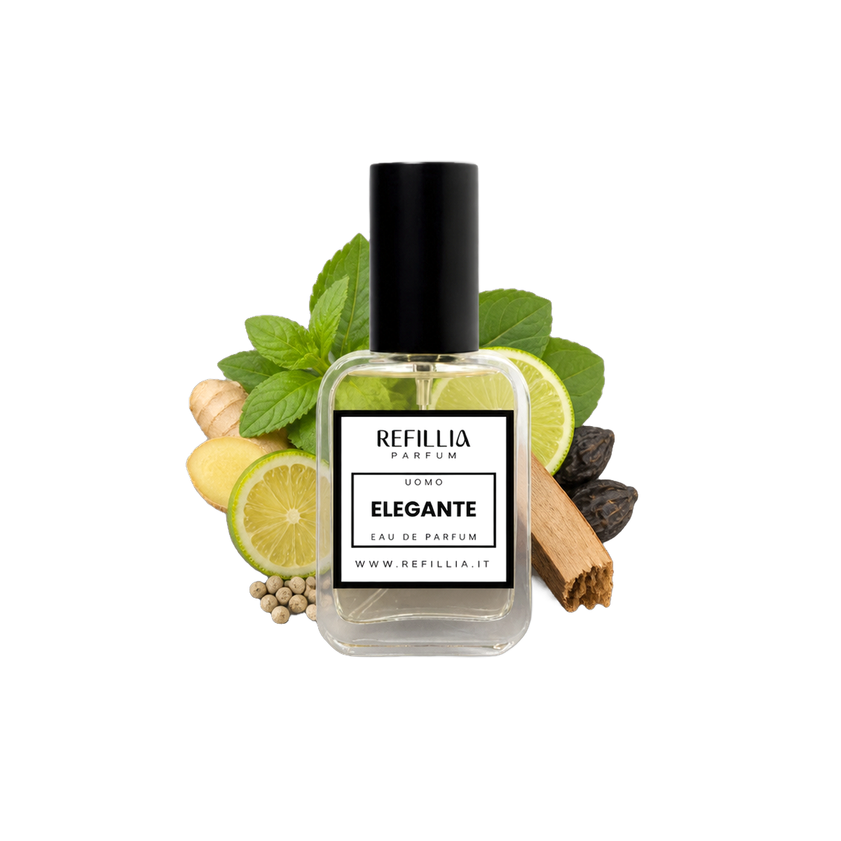 Profumo Uomo - Elegante, flacone con le note olfattive
