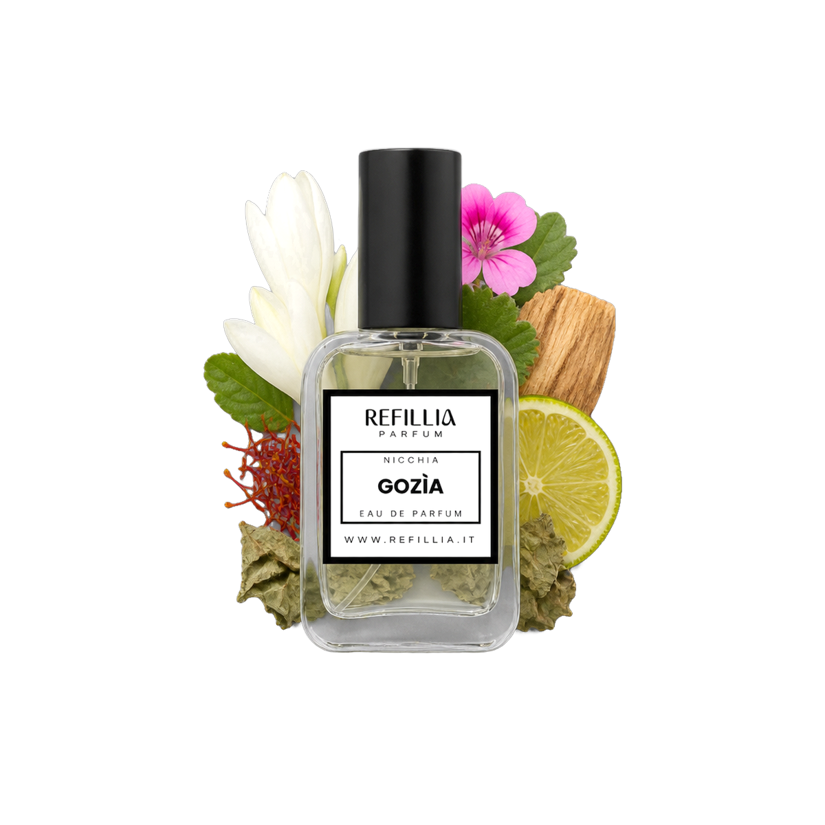 Profumo di Nicchia - Gozia, flacone con le note olfattive