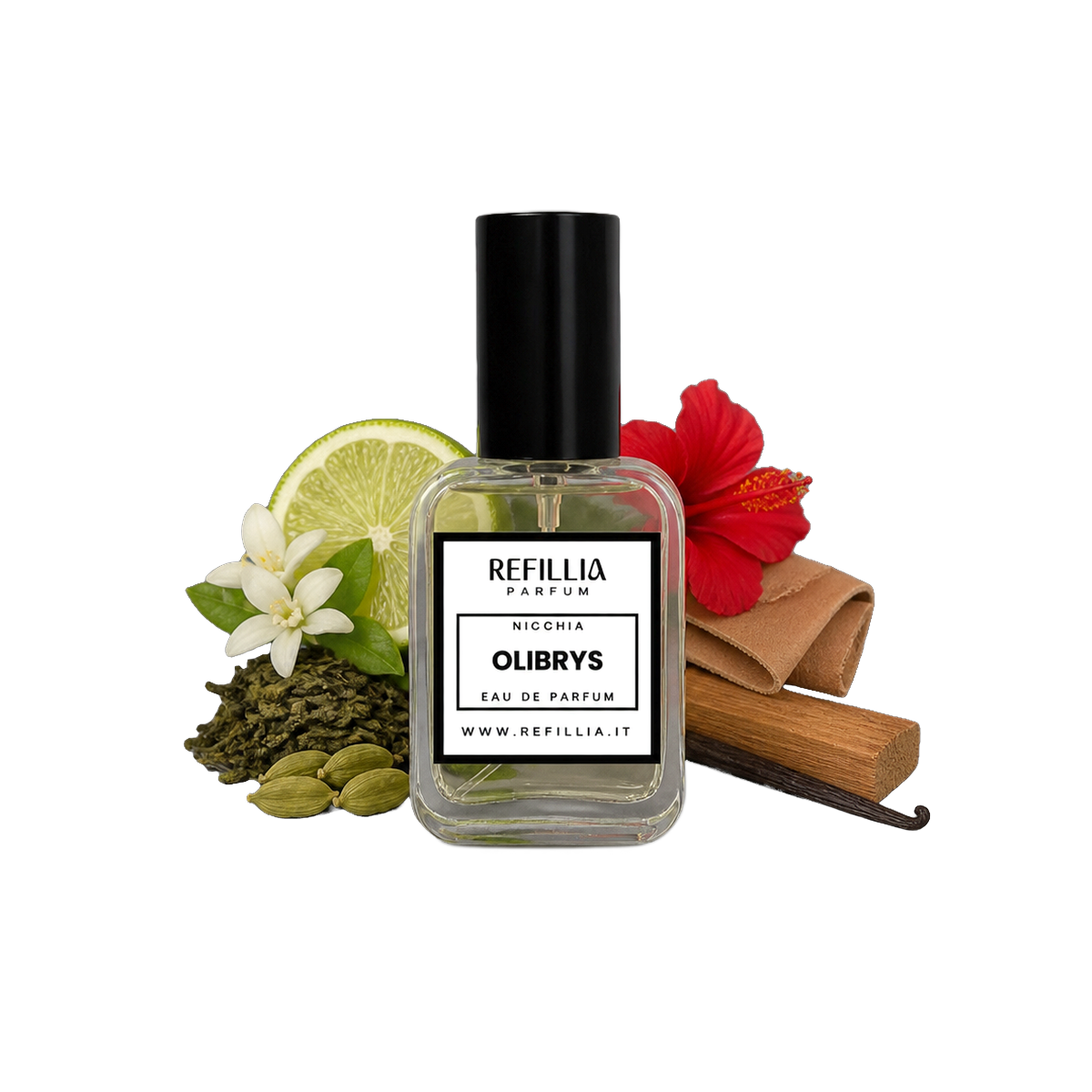 Profumo di Nicchia - Olibrys, flacone con le note olfattive